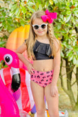 Black & Pink Leopard Two Piece Swimsuit