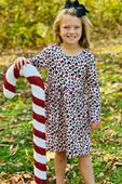 Christmas Leopard Ruffle Dress