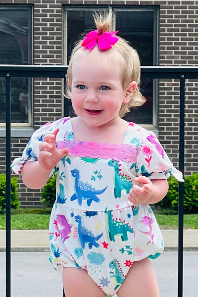 Pink Dino Infant Romper