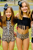 Leopard Long Sleeve Rashguard Swimsuit