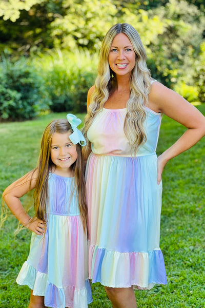 Mom & Me Rainbow Ombre Dress