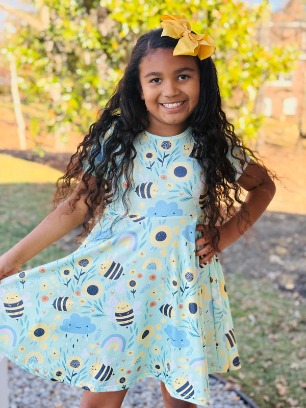Honey Bees & Rainbows Twirl Dress Honey Bees & Rainbows Twirl Dress