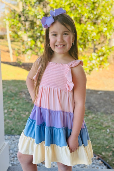 Purple Gingham Easter Bunny Smocked Dress Ruffle Girl Purple Gingham Easter Bunny Smocked Dress Ruffle Girl