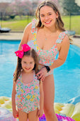 Mom & Me Summer Wild Flowers One Piece Swimsuit (Mom Bikini)
