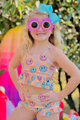 Peach Smiles & Daisy Ruffle Tankini Swimsuit