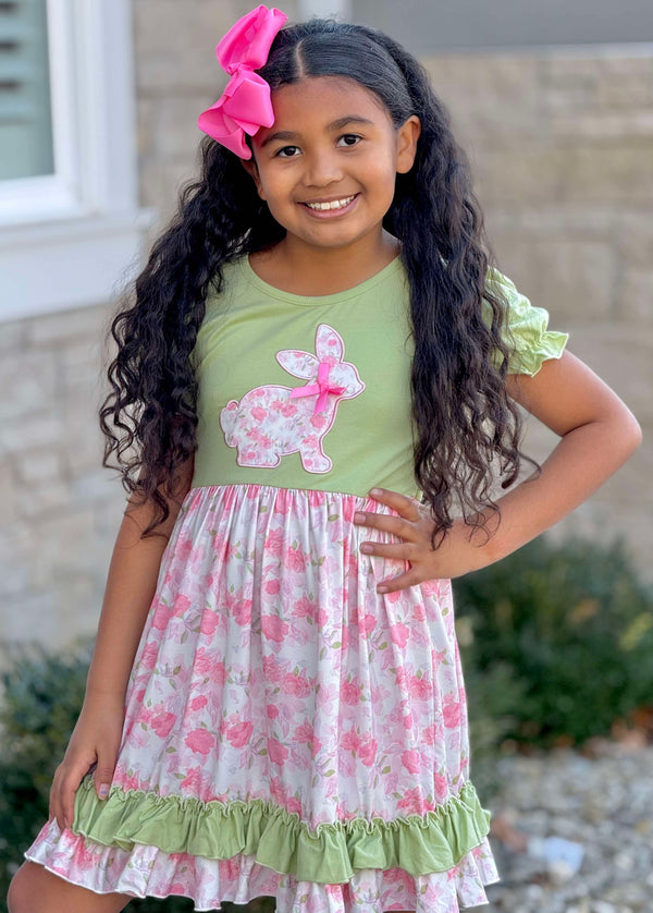 Easter In Bloom Bunny Ruffle Dress Ruffle Girl Easter In Bloom Bunny Ruffle Dress Ruffle Girl