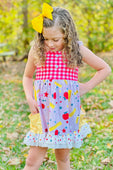 Pink & Red Gingham Back to School Tank Ruffle Dress