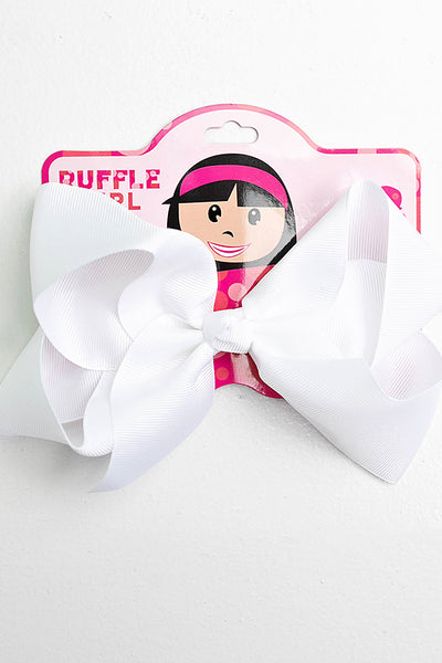 BRIGHT WHITE BOW WITH CLIP