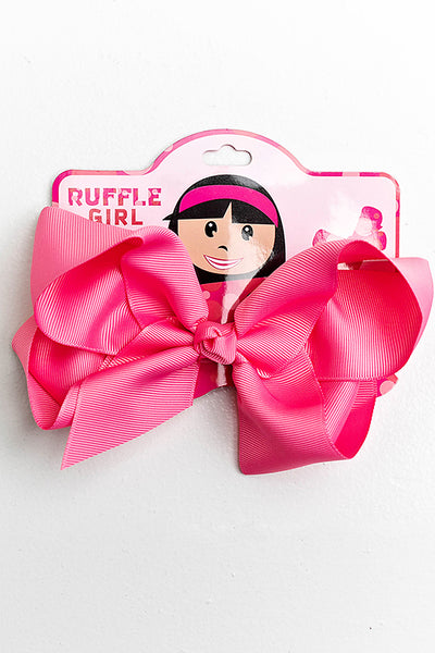 HOT PINK BOW WITH CLIP