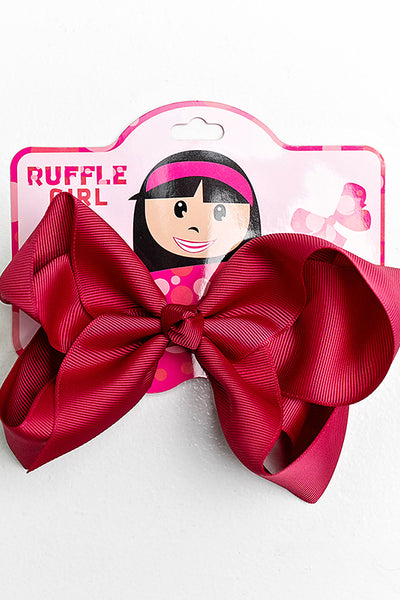 DARK RED BOW WITH CLIP