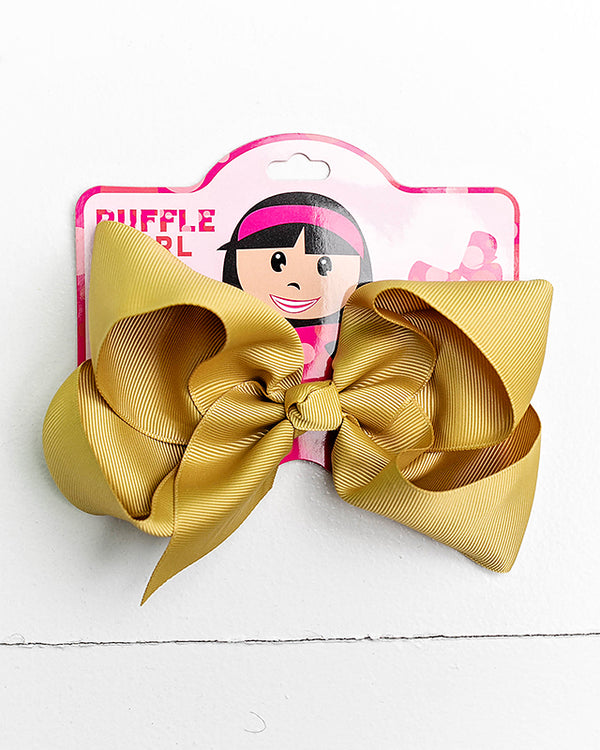 GOLDEN OLIVE BOW WITH CLIP