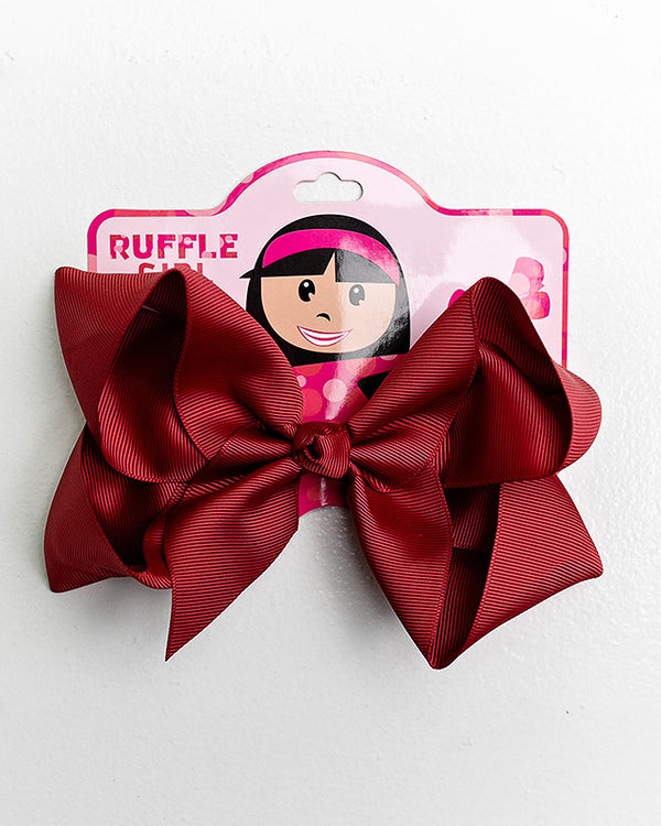 DARK RED BOW WITH CLIP